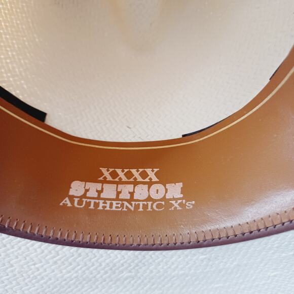 Stetson Straw Fedora Hat 4X - Picture 6 of 7